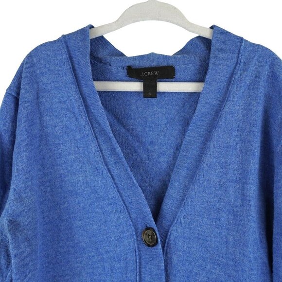 J. Crew Blue Merino Wool‎ Cardigan Sweater With Pockets Size S - Picture 2 of 6